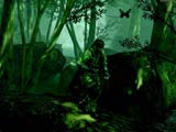 Snake blending into the beautiful green of the jungle